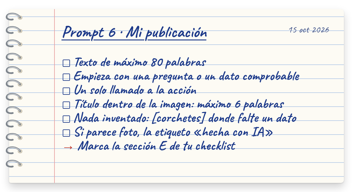 Hoja de libreta del prompt 6